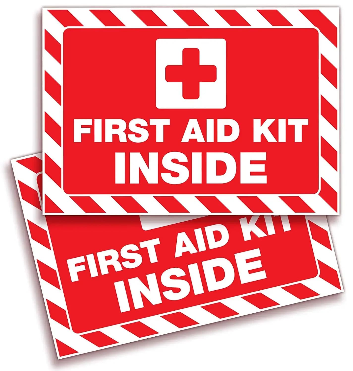 Per Kit di pronto soccorso Inside Signs Stickers per casa, scuole e affari confezione da 2 vinile, d UV, meteo, graffi, acqua e dissolvenza