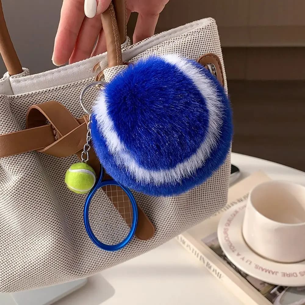Creativity Cute Tennis Keychain Key Accessories Cartoon Ball School Bag Pendant Soft DIY Backpack Charms For Girl Gift