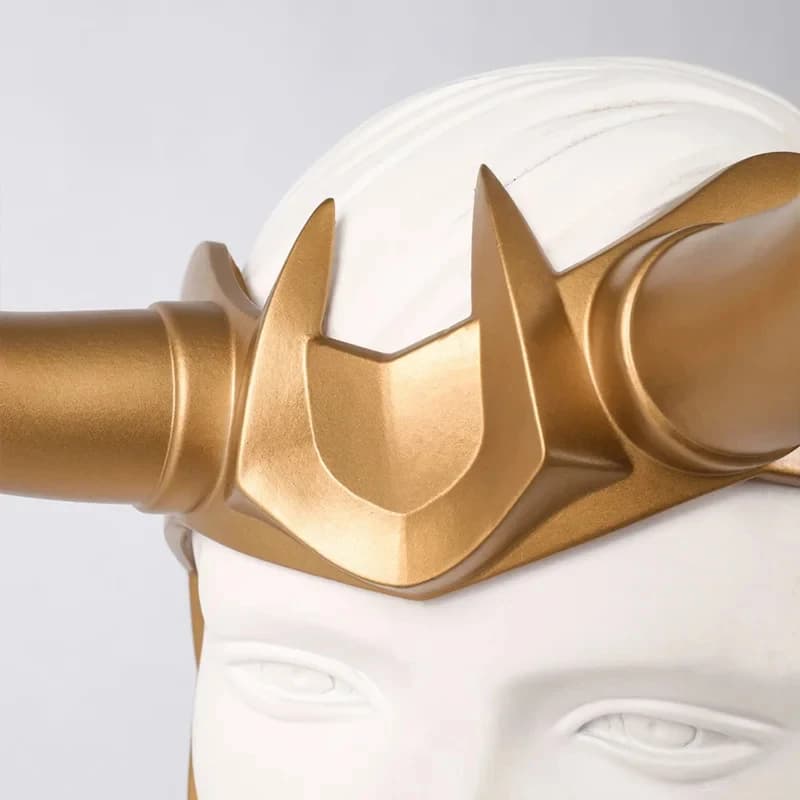 CyRagnarok Maschera in Latex con Corna di Loki, Corona per Costume di Halloween, Accessori per Cosplay per Adulti, Uomini e Donne, Anime