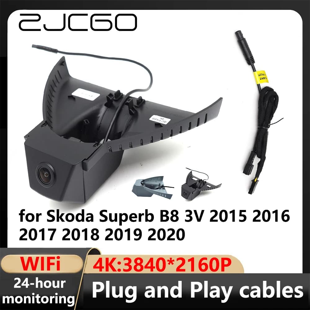 ZJCGO 4K Wifi 3840*2160 Auto DVR Dash Cam Video for Skoda Superb B8 3V 2015 2016 2017 2018 2020