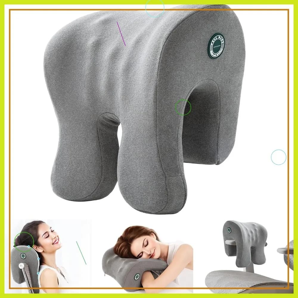 Cuscino Ergonomico in Memory Foam per Riposo sul Posto di Lavoro - Supporto per il Collo per Ufficio, Auto, Gaming