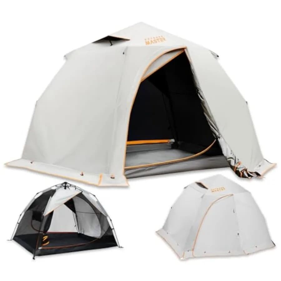 Tenda da campeggio per 2 persone, tendalino leggero per 4 stagioni, riparo solare impermeabile e resistente alle intemperie, doppio strato per esterni