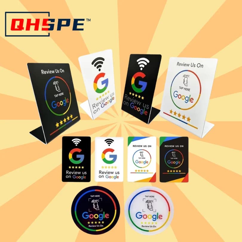 Scheda programmabile NFC 215 - Adesivo di revisione Google, etichetta NFC impermeabile 13,56 MHz, stazione da tavolo stand per la promozione aziendale