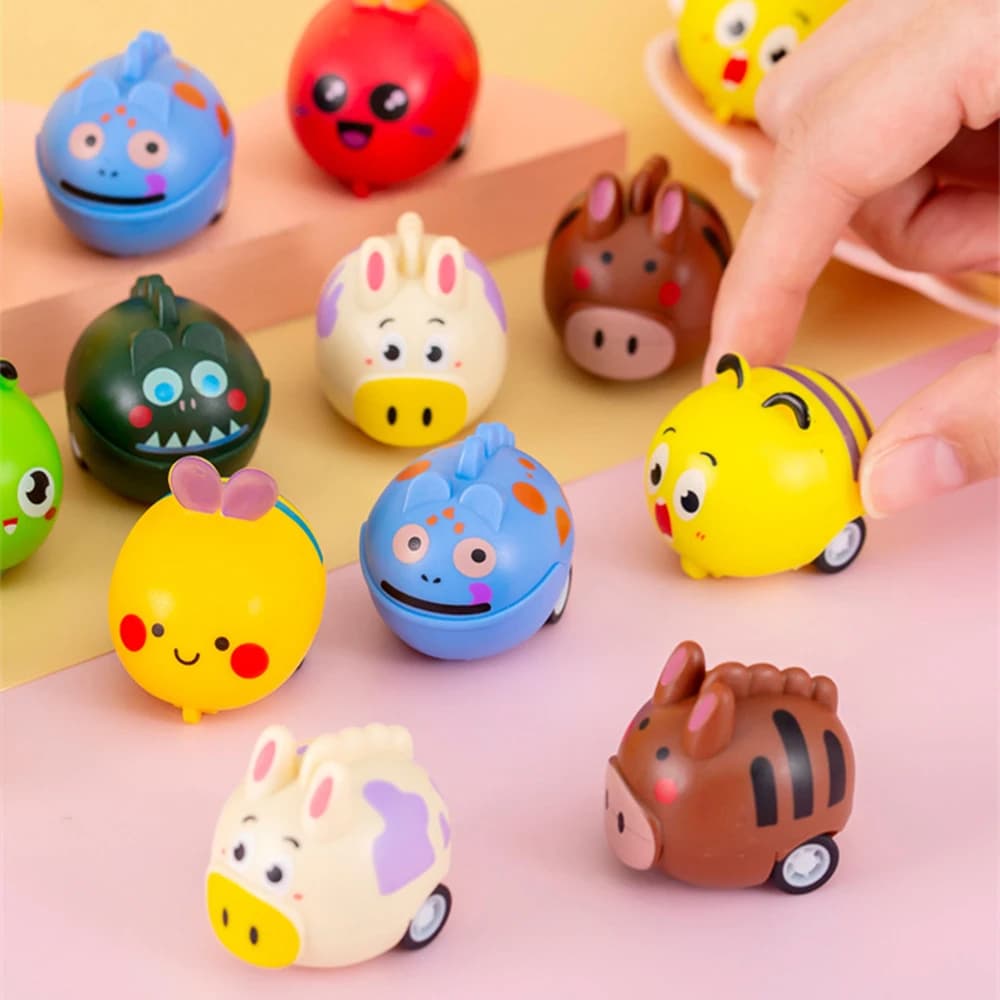 12/30 pcs Animal Mixer Pull-back Car Toy for Kids Supplies For Birthday Gift Party Pine Christmas Fillet For Kids Gift Toy