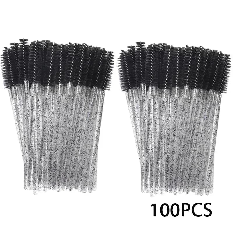 Set di 100 Pennelli per Sopracciglia, Applicatori Monouso per Mascara ed Extension Ciglia, Spazzole Cosmetiche per Occhi, Strumenti per il Trucco