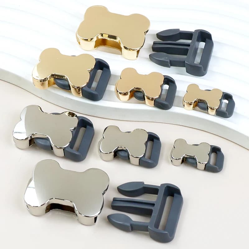 5/10 Pz 10-25mm Fibbia a sgancio laterale rapido Borsa in metallo Fibbie per cinture Forma di osso Collare per cani Zaino Bagagli Accessori per indumenti fai da te