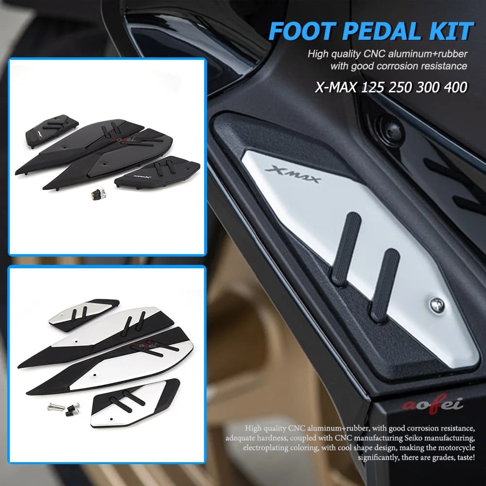 Nuova Moto Pedane Pad Pedale Poggia Pedane Poggiapiedi Per YAMAHA XMAX X-max 400 300 250 125 Xmax125 Xmax250 Xmax300 Xmax400