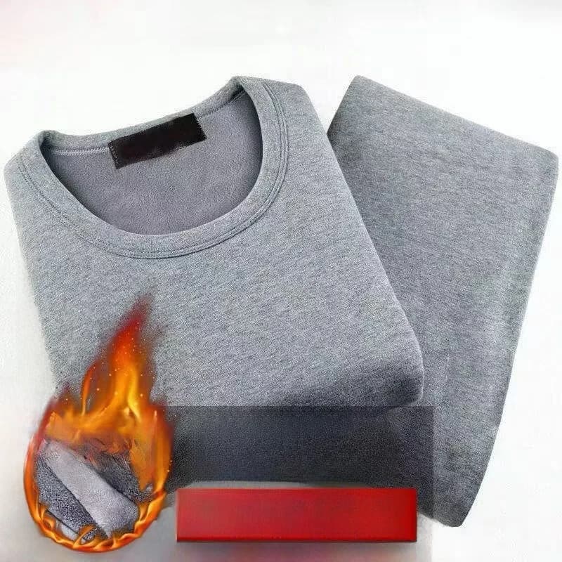 Men's Thermal Underwear Set Fleece Lined Thickened Constant Temperature Autumn Clothes Long Sleeve Tshirt And Pants