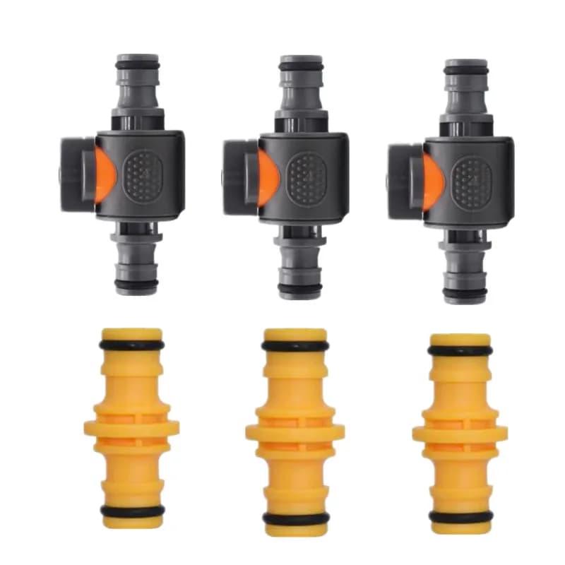 1/2inch Nipple Connector Set Include 3pcs Valve and 3pcs Coupling Garden Hose Repair Connector Extender Fittings