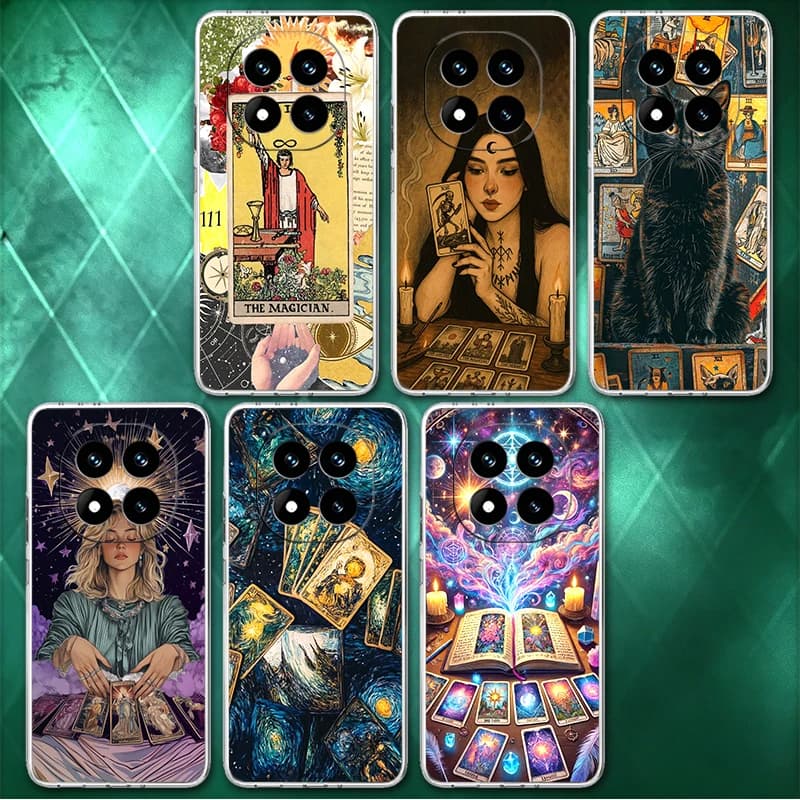 Witch Tarot Card Soft Phone Case For Xiaomi Redmi Note 13 14 15 Pro Plus 12 11S 11T 5G 10S 9S 4G Pattern Back Cover