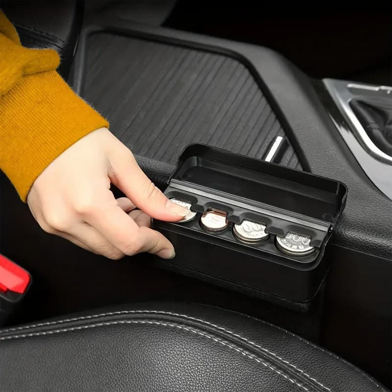 Scatola portamonete per auto - Adatta per uso domestico e in auto - Salvadanaio - Universale per la maggior parte dei modelli di auto per riporre e ricevere monete