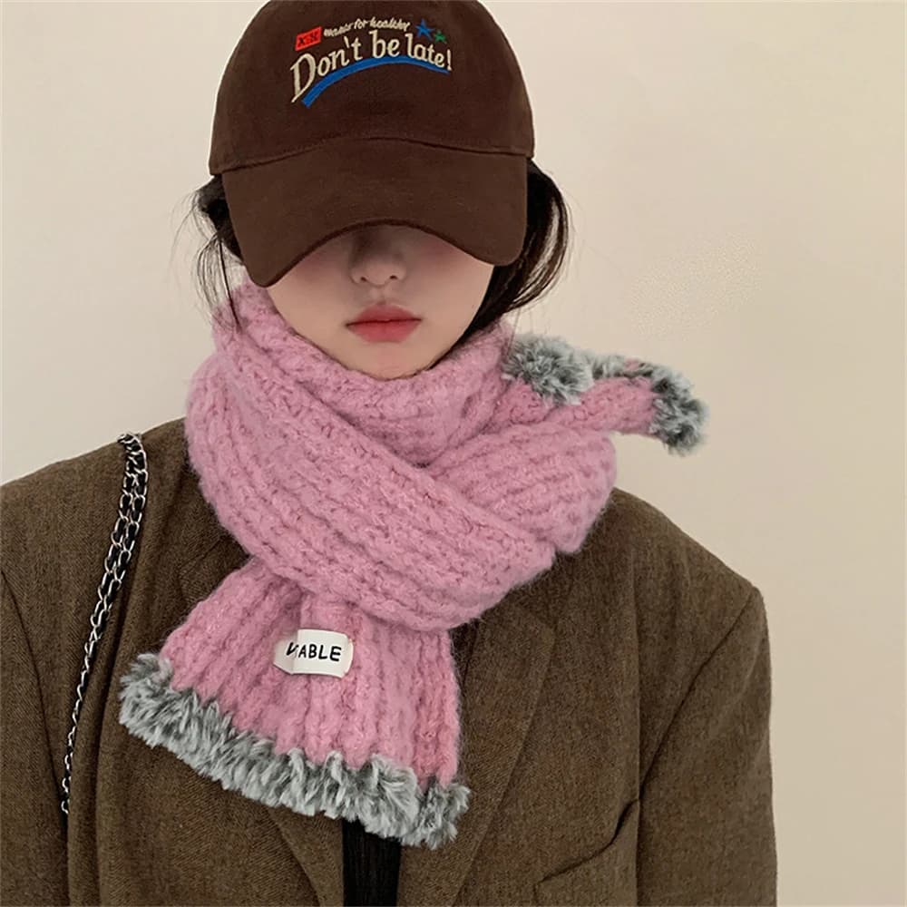 Sciarpa con nappa calda ispessita Sciarpa da donna confortevole in cashmere con colori misti Accessori di abbigliamento con scialle morbido per coppia lunga di lusso