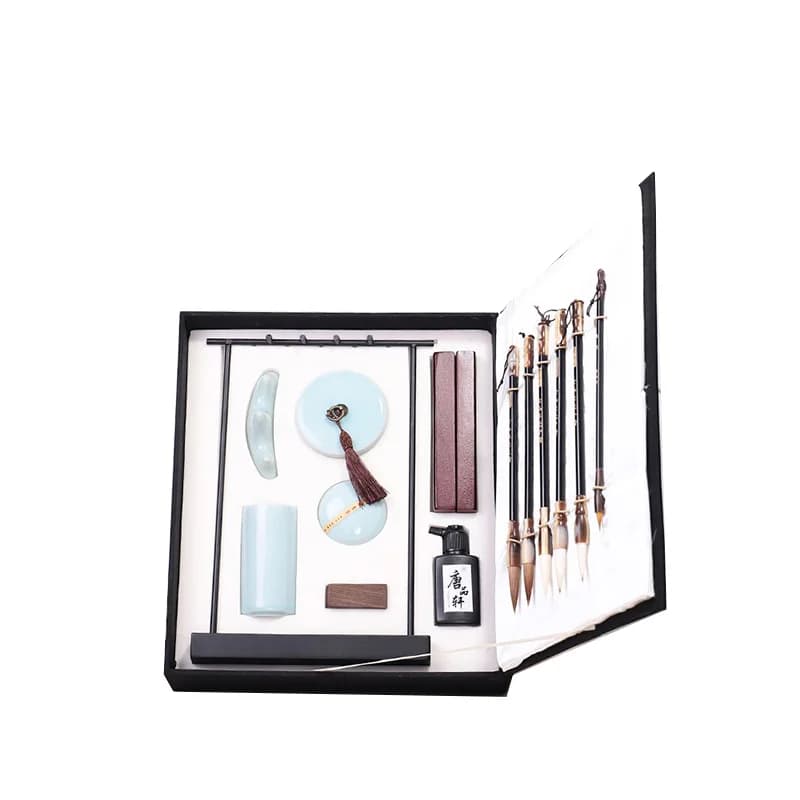 High-end study four treasures set boutique brush professional full set of pen, ink, paper inkstone calligraphy special pen holde