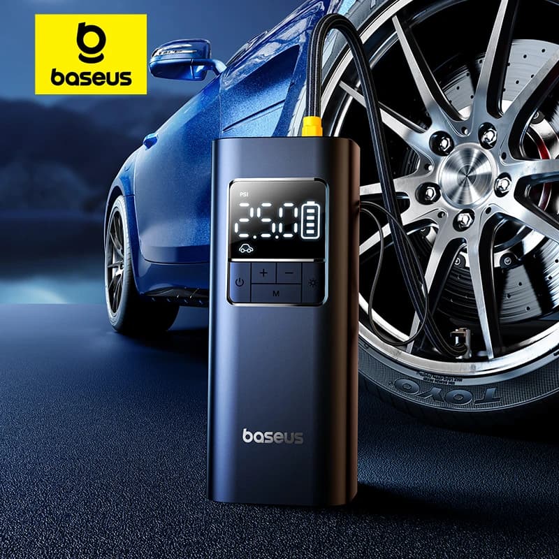 Baseus Pompa d'aria wireless Compressore d'aria portatile Pompa d'aria per auto elettrica digitale intelligente per pompa di gonfiaggio per bicicletta per auto moto