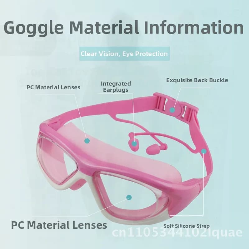 Xingjia Chengmei Swimwear with large frame for children combined with HD colors Waterproof antifog with silicone strap Silicone lenses for PC for