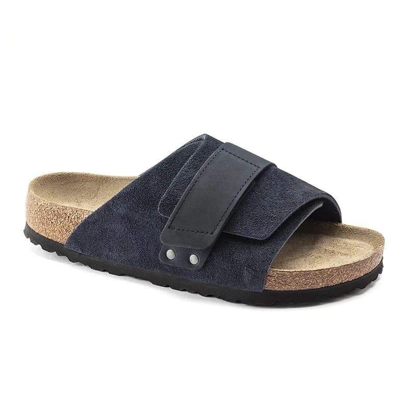 Sandali alla moda in stile tedesco con cinturini in velcro per l'uso all'aperto. Ciabatte in vera pelle con suola in sughero per uomo e donna, Arch