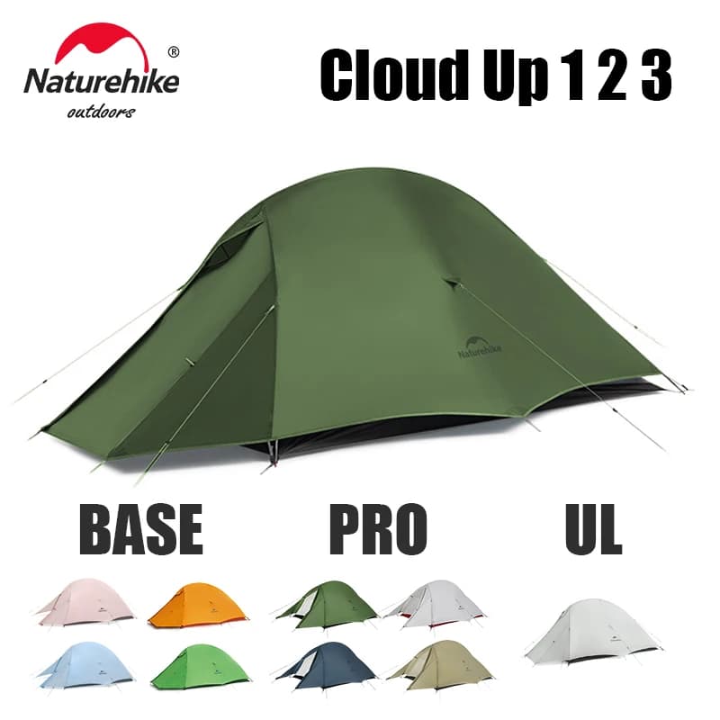 Naturehike Cloud Up 1 2 3 persons Camping Tent Ultralight Waterproof Trekking Curtains Hiking Backpack Travel Tent Travel Tent