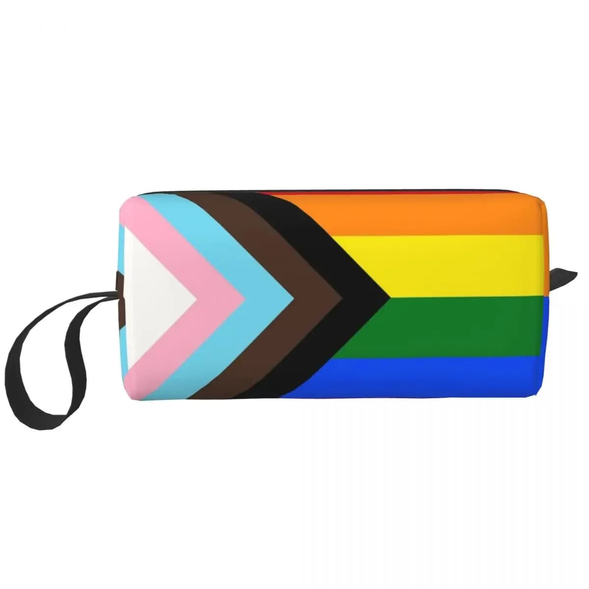 Borsa per il trucco con bandiera dell'orgoglio Progress, organizer per cosmetici, kit Dopp, borsa per cosmetici da toilette per donne, astuccio da viaggio per bellezza