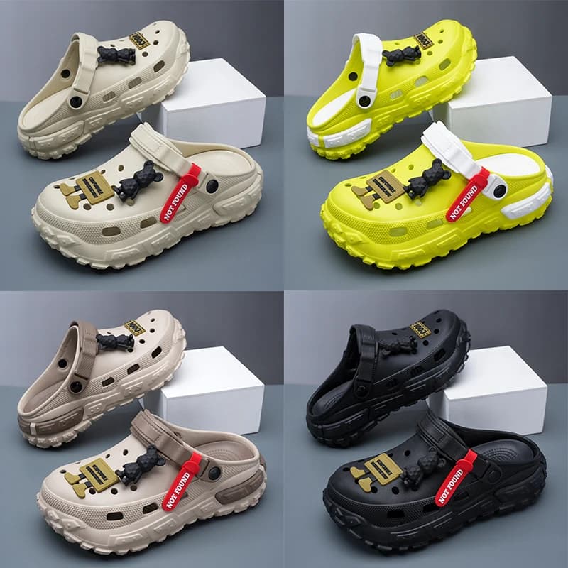 New Men Garden Shoes Outdoor Sports Breathable Thick-soled Comfortable Non-slip Wear-resistant Beach Bathroom Slippers Sandals