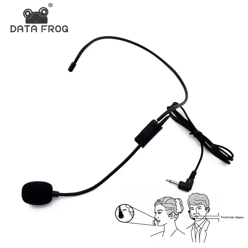 DATA FROG Microfono cablato da 3,5 mm con cancellazione del rumore, microfono per streaming live e gaming, per la registrazione di podcast su PC e laptop