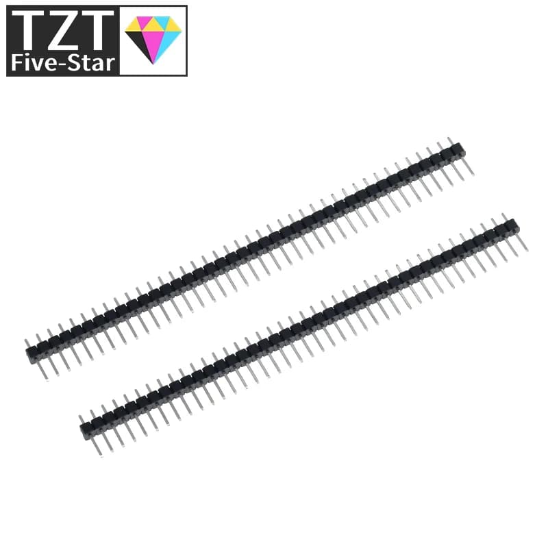 GREATZT Connettore a pin singolo 40 pin 1x40 a fila singola maschio 2.54 spezzabile per Arduino Nero