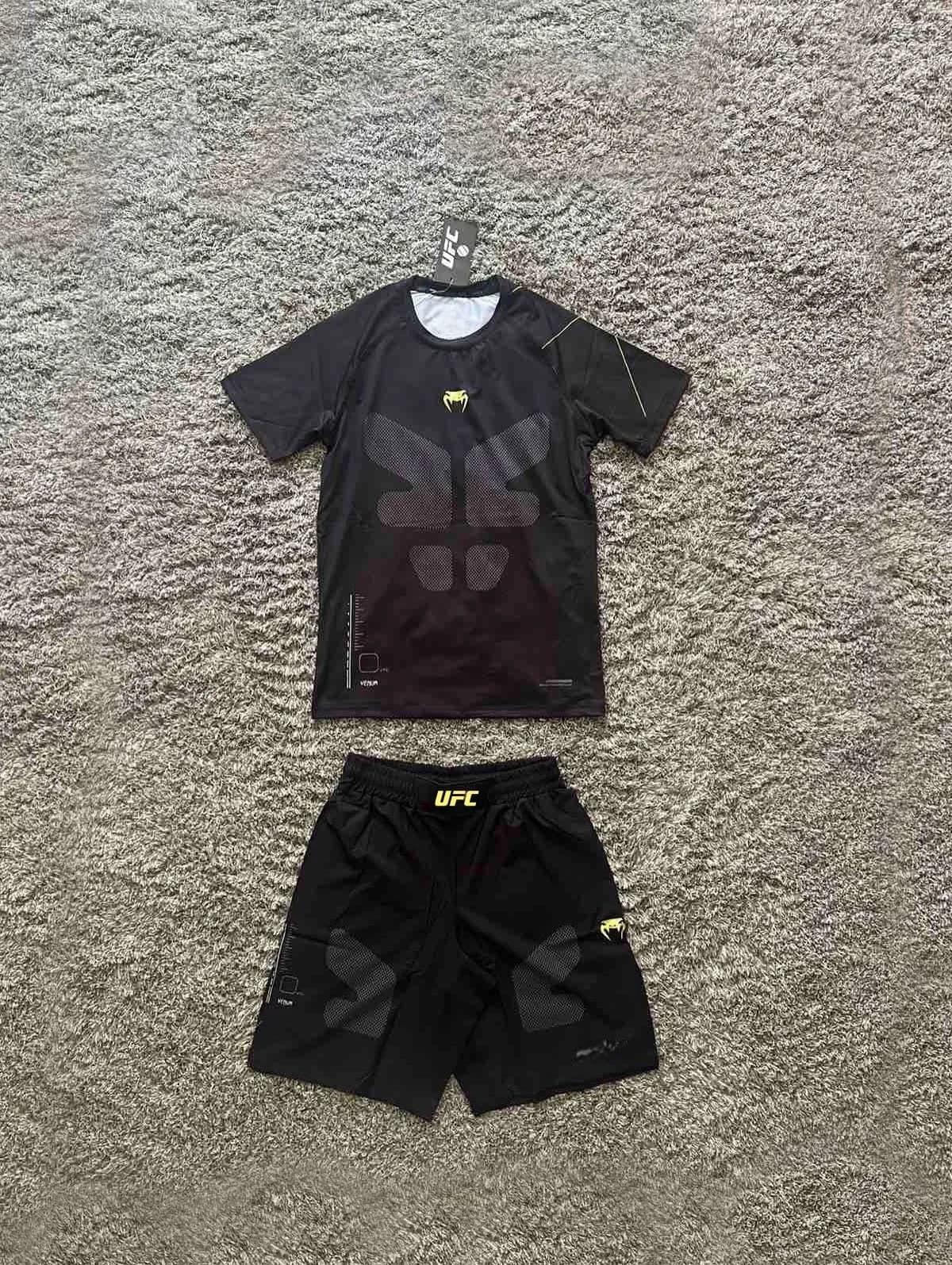 UFC Quick Drying Training Suit Short Sleeve Sports Nightwear for Muay Thai Fighting Sanda Martial Arts Gym Workout Set