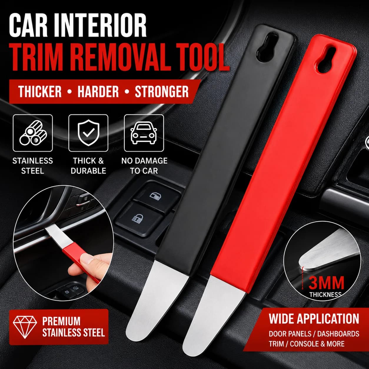 1pc Car Interior Trim Removal Tool, Audio System Repair Kit, Dashboard Pry Panel Fastener Disassembly Tool