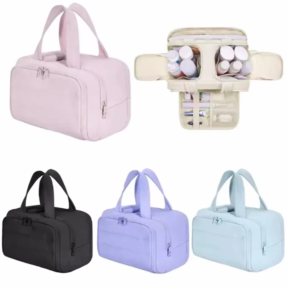 Borsa Cosmetica Multi-Tasca da Donna, Organizer da Viaggio Impermeabile per Toilette e Trucchi, con Scomparti per Bagno e Doccia