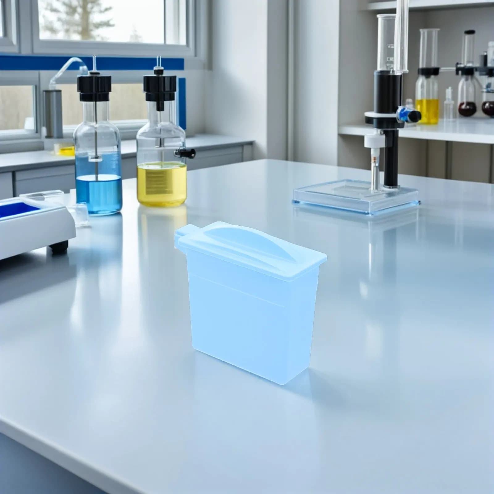 Set di 1 Vaso e Rastrelliera per Colorazione di Vetrini Microscopici, Supporto di Precisione per Colorazione, Attrezzatura da Laboratorio di Ricerca