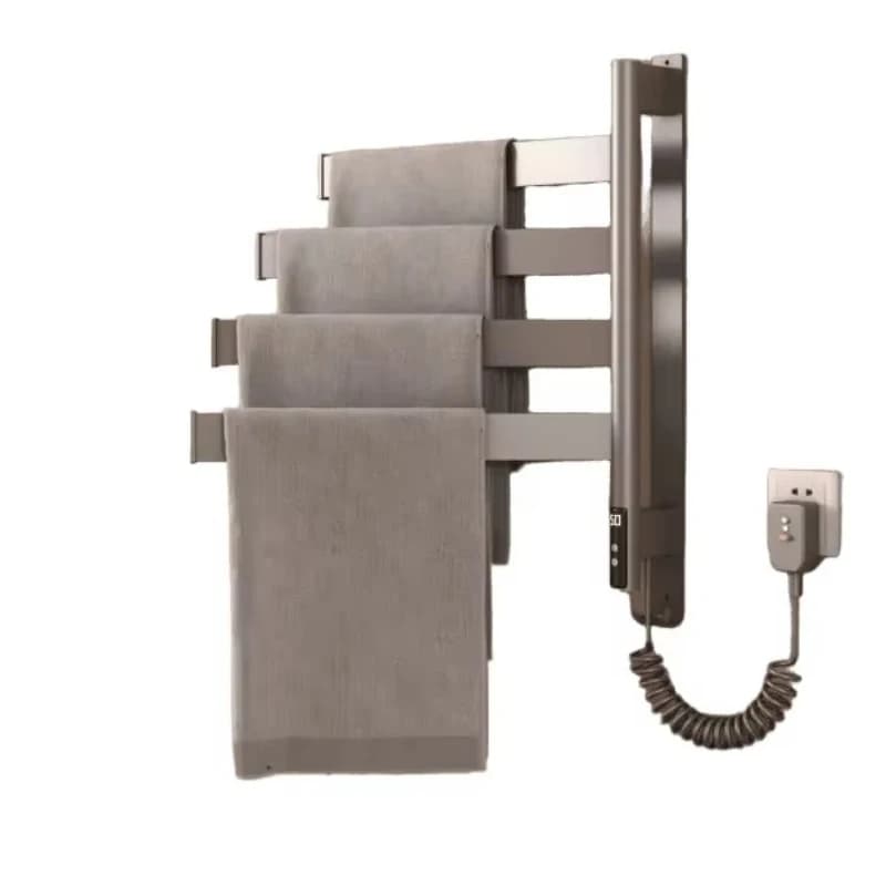 Applicazione bagno Pistola automatica intelligente Radiatore grigio Riscaldamento elettrico Scaldasalviette Stendibiancheria Montaggio a parete intelligente