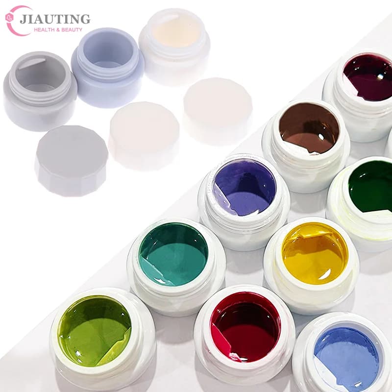 2 Pieces New 5ml Vacuum Container for Nail Gel, Nail Polish Door Box, Plastic Portable Organizer for UV Collar Manicure
