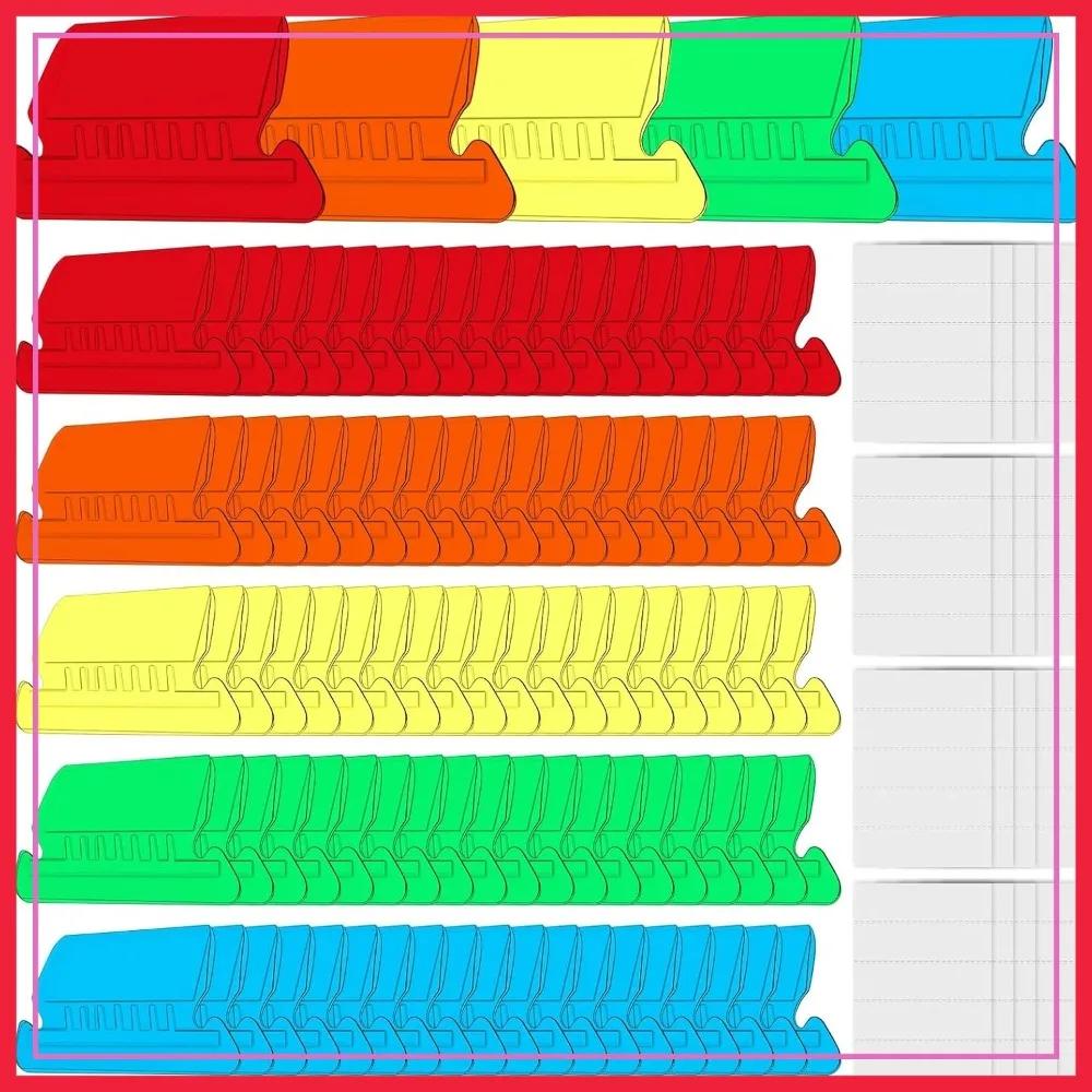 100 Set di Etichette per Cartelle Sospese, Linguette e Inserti da 2 Pollici, Linguette Multicolore per Organizzare Documenti