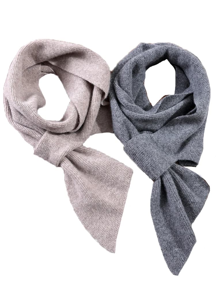 Sciarpa da donna in maglia tinta unita 100% cashmere con design a croce irregolare, calore invernale, protezione dal vento e dal freddo