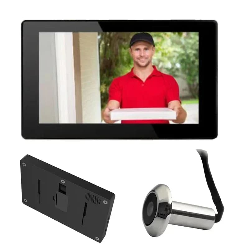 145 ° Campanello con telecamera grandangolare 720P Monitor visivo per porta Campanello con spioncino da 4,3 pollici Campanello di sicurezza per appartamento domestico Cat Eye