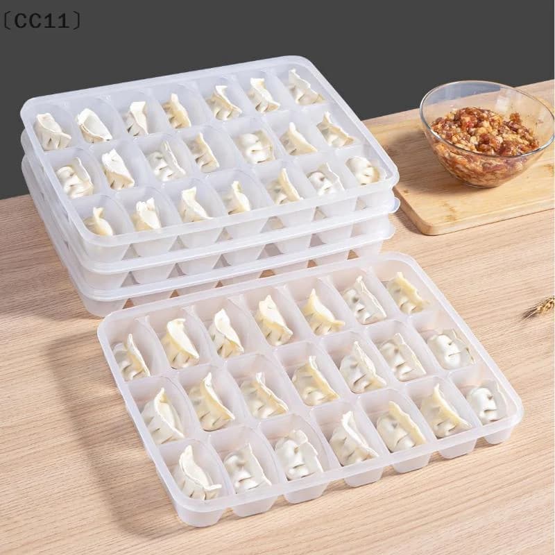 maveraCC11 Raga15/21 Grid Kitchen Storage Box Fridge Organizer Transparent Reusable Containers for Food Tray for Gnocchi Wonton