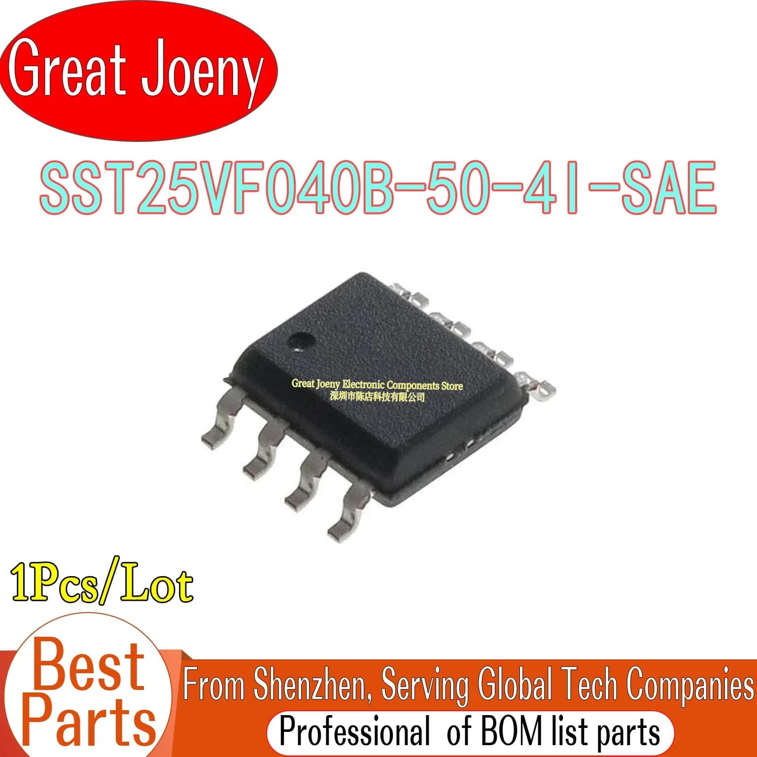 100% Nuovo Originale SST25VF040B-50-4I-SAE SST25VF040B IC FLASH 4MBIT Chipset SOP-8 Bulk Miglior Prezzo