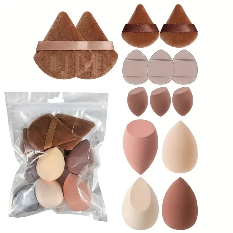 14 pezzi set di spugne per trucco spugne di bellezza frullatore triangel soffio di polvere mini spugne per trucco per fondotinta liquido correttore crema
