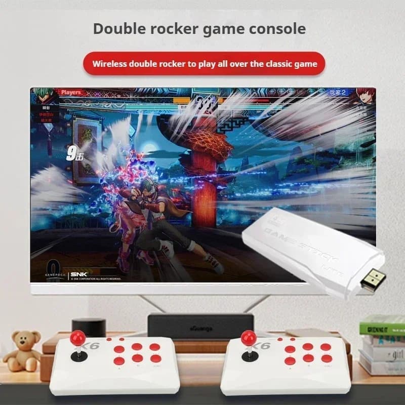 X6 Console per videogiochi retrò 2.4G Wireless 4K HD Console a doppio bilanciere Stick 64GB 15000 giochi retrò integrati per giocare a regalo per bambini