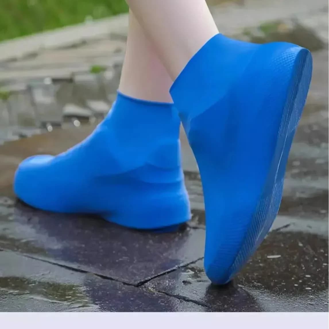 1 paio di copriscarpe impermeabili da esterno in lattice antiscivolo, copriscarpe antipioggia resistenti all'usura per uomo e donna