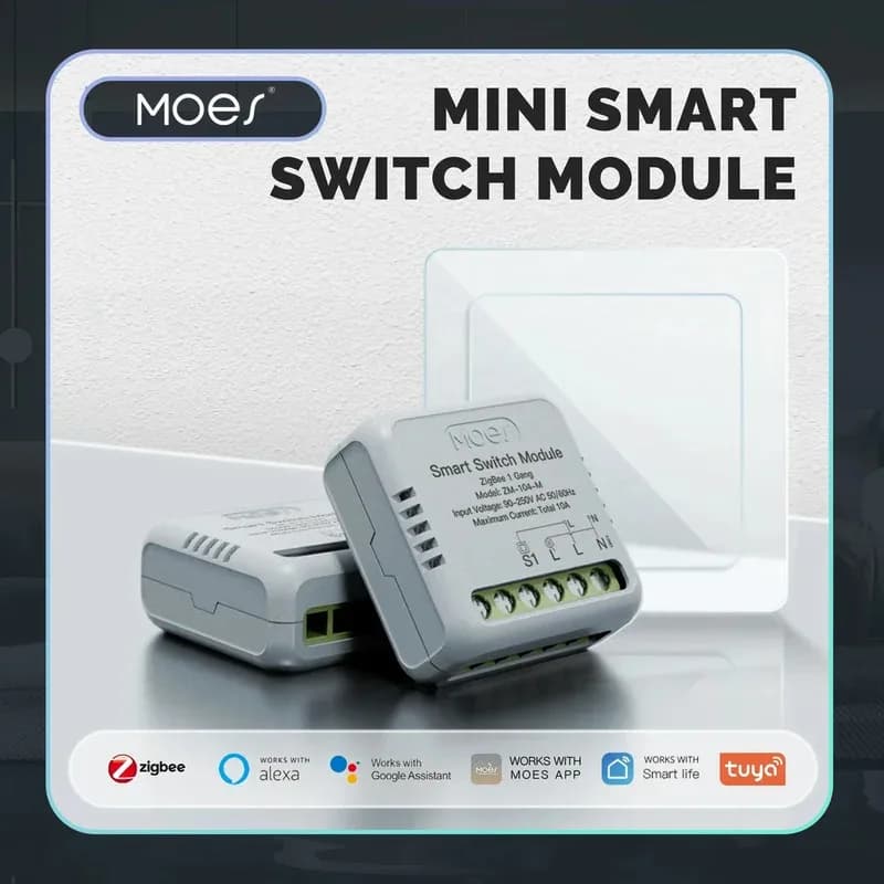 MOES Star Ring Serie Mini Tuya WiFi/Zigbee Smart Switch Modulo FAI DA TE Interruttore Della Luce 1/2 Gang di Controllo Remoto Lavoro Alexa Google Casa