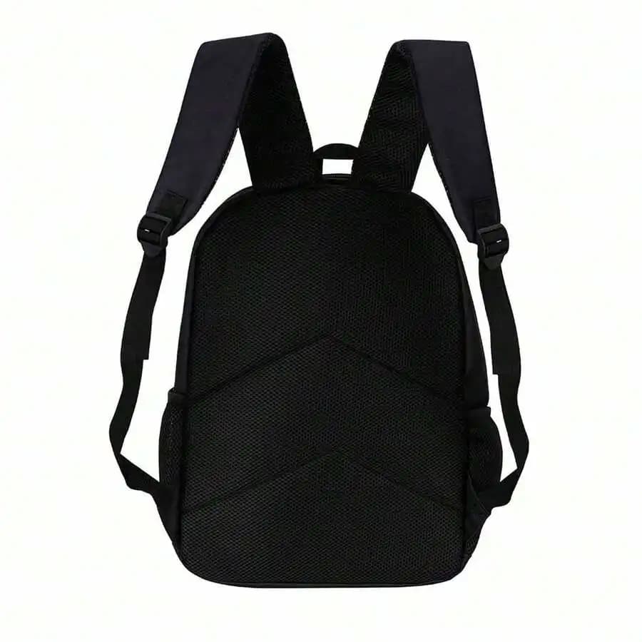 Lightweight Black Unisex Backpack With Adjustable Straps Zipper Closure Minimalist Design Casual Travel School Bag