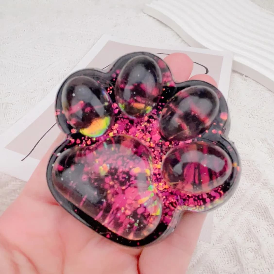Taba Squishy Arcobaleno Artiglio di gatto Squishy Agitarsi Giocattolo Morbido Zampa di gatto Rimbalzo lento Pizzico Giocattoli di decompressione Adulti Sollievo Spremere Giocattoli