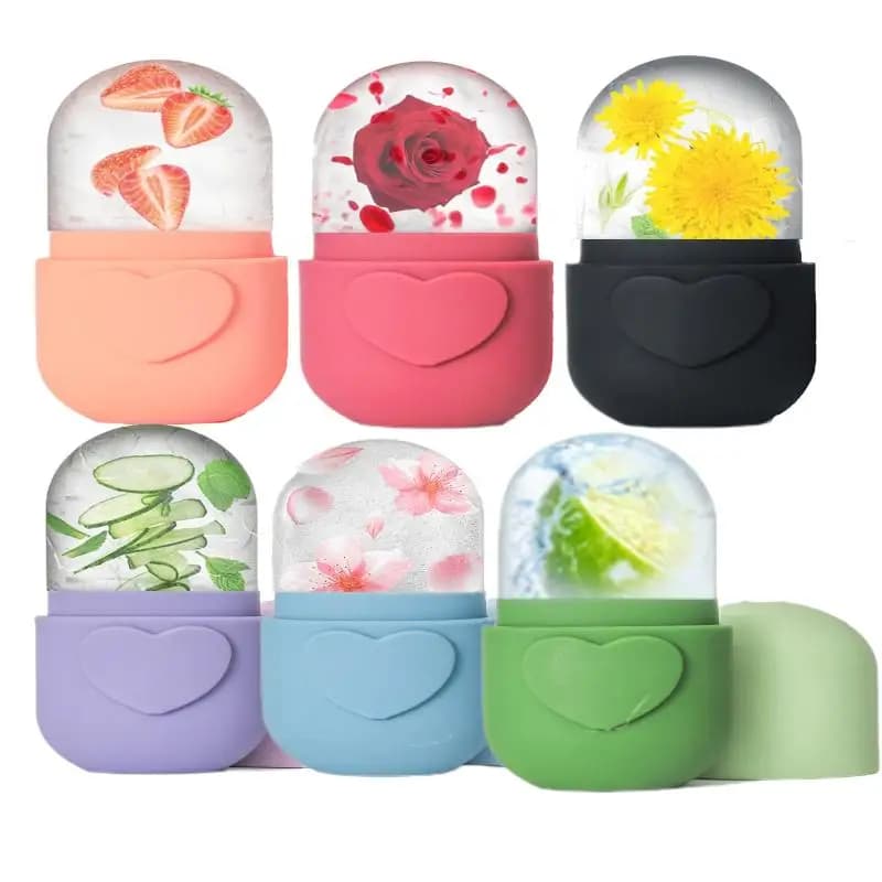 Heart Shaped Ice Grid Face Eye Ice Roller Massager For Skin Care Reusable Silicone Ice Mold For Fresh Cool Skin