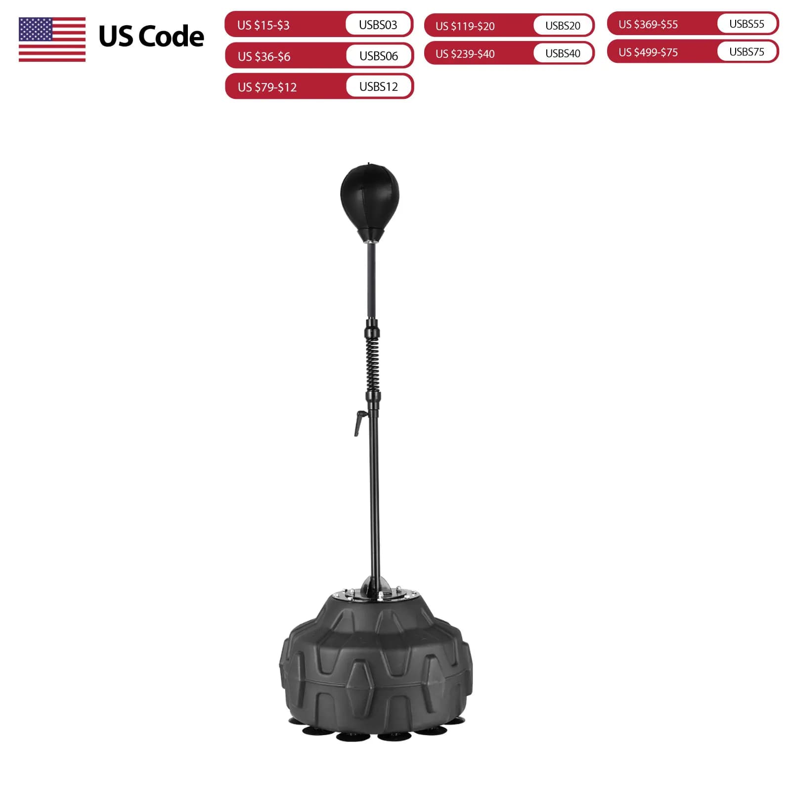Palla da Boxe Reflex, Palla da Allenamento Regolabile in Altezza (142 - 180 cm) con Base Autoportante - Attrezzo da Boxe per Uso Domestico e in Palestra