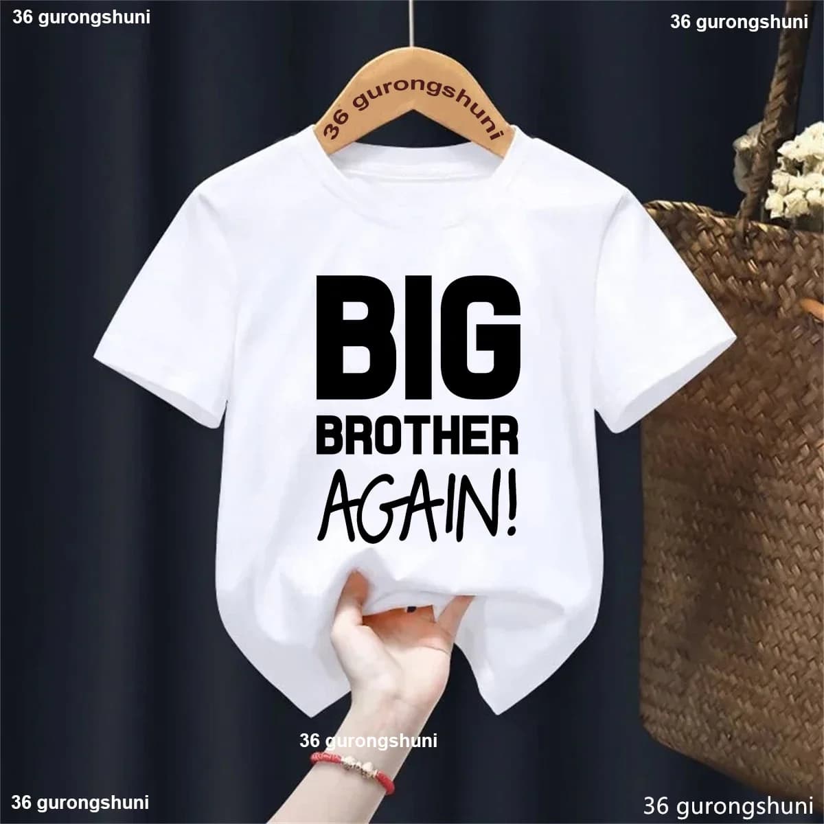Kawaii Abbigliamento per bambini Big Brother Again Lettera stampata T Shirt Ragazzi Annuncio di gravidanza Camicia Estate Manica corta T-shirt Top
