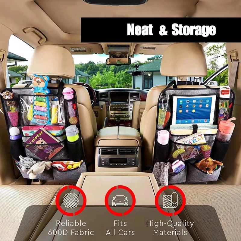 Organizer per sedile posteriore dell'auto con supporto per Tablet Touch Screen tasca portaoggetti multifunzionale protezione per lo schienale del sedile accessori da viaggio