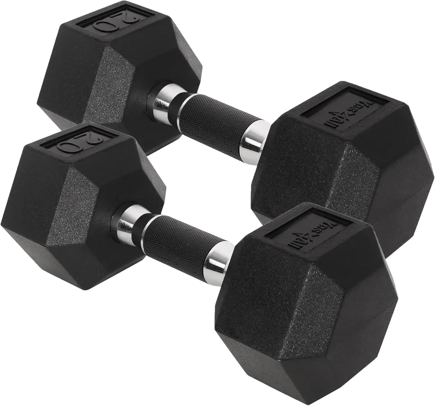 Manubri Cromati/Gommati per Allenamento Domestico, Colore Cromato, Antiscivolo, 10-30 LBS (Coppia)