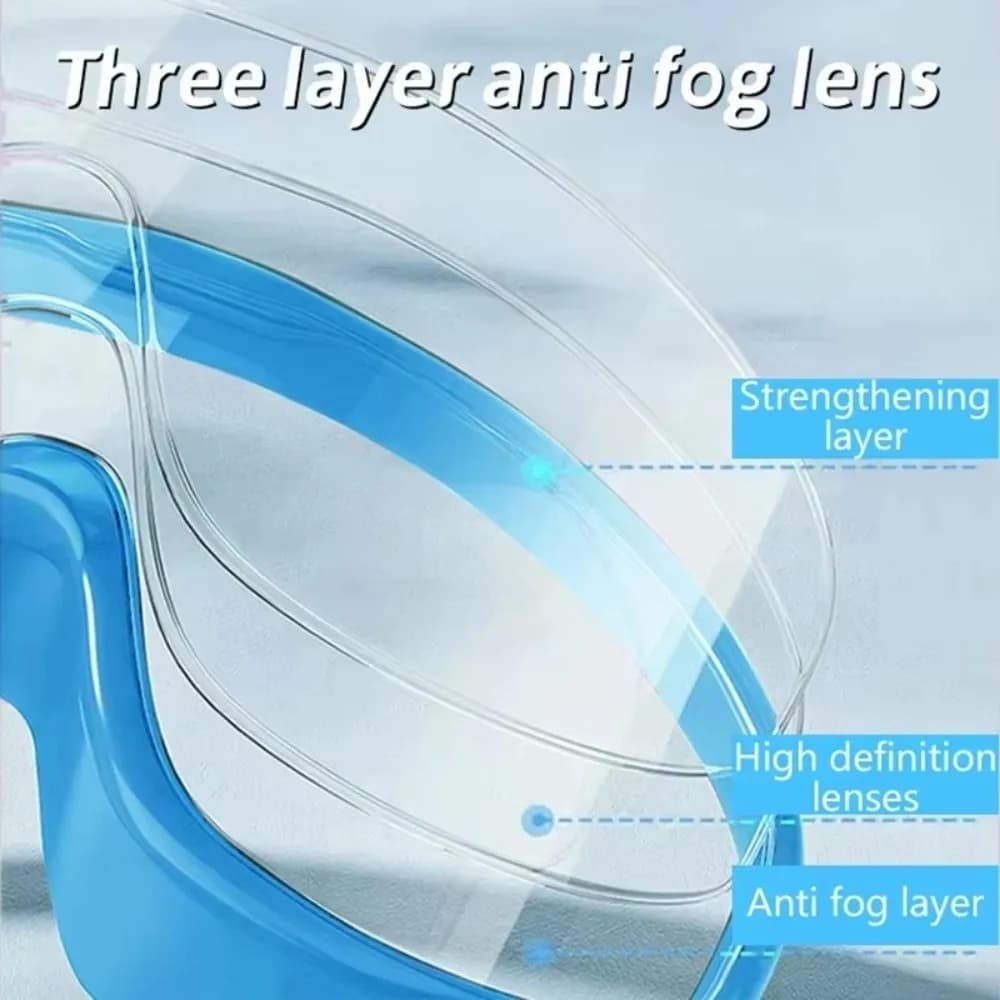 Swimwear with large frame with earplugs Waterproof sub-snatching caps Wide high definition view glasses