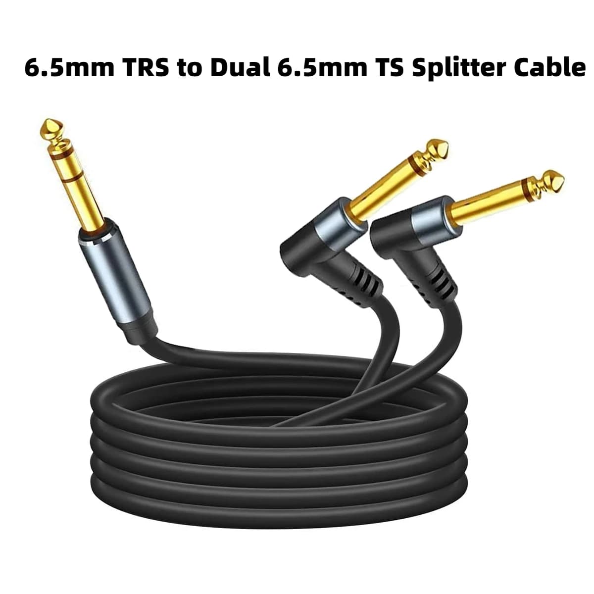 Cavo audio TRS stereo da 6,5 mm 1/4 pollici a doppio 1/4" TS Y Splitter ad angolo retto Stereo da 6,35 m a 2x6,35 mm Cavo audio mono breakout