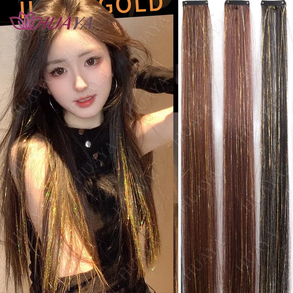 Extension for Synthetic Hair with 24 Inch Clips, Heat Resistant Hair Accessories for Women and Girls
